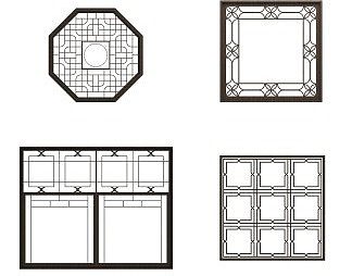 新中式镂花窗3D模型下载