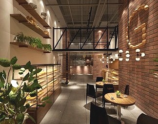 工业LOFT面包店3D模型下载