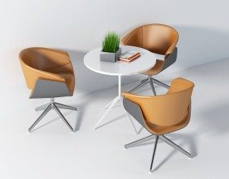 现代休闲桌椅组合3D模型下载