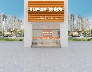 现代店面3D模型下载