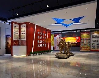 现代展厅3D模型下载