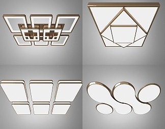 现代吸顶灯3D模型下载