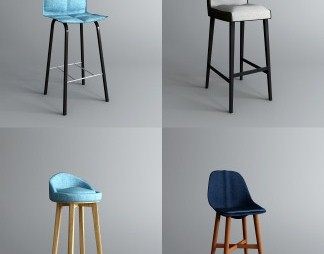 现代吧椅3D模型下载