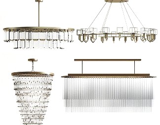 现代水晶吊灯3D模型下载
