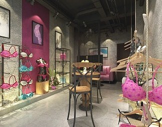 工业LOFT内衣店3D模型下载