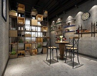 工业LOFT化妆品店3D模型下载