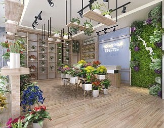 现代花店3D模型下载