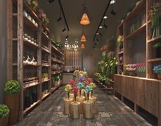 工业LOFT花店3D模型下载