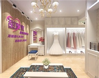 欧式婚纱店3D模型下载