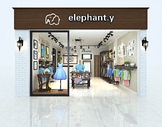 混搭服装店3D模型下载