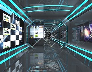 现代展厅3D模型下载