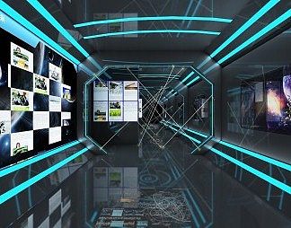 现代展厅3D模型下载