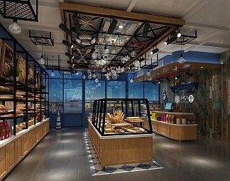 工业LOFT面包店3D模型下载