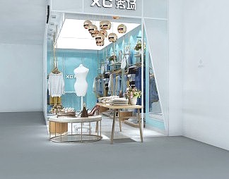 现代服装店3D模型下载