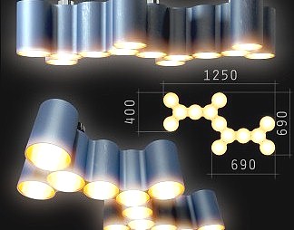 现代异形吊灯3D模型下载
