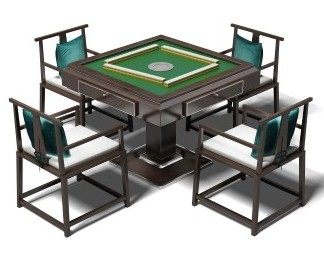 新中式麻将桌椅3D模型下载