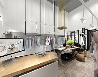 工业LOFT服装店3D模型下载