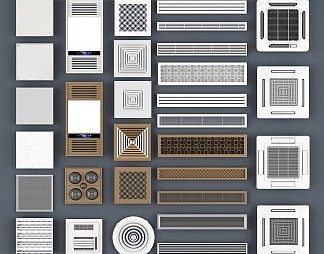 现代通风口3D模型下载
