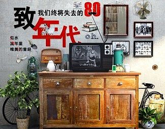 工业LOFT边柜3D模型下载