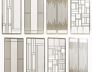 新中式隔断3D模型下载