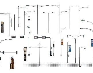 现代路灯3D模型下载