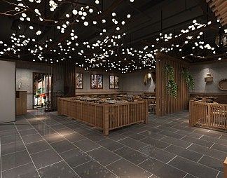 新中式餐厅3D模型下载