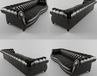 美式多人沙发3D模型下载
