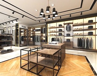 工业LOFT服装店3D模型下载