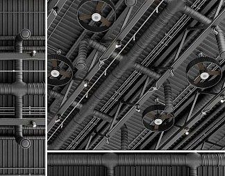 工业LOFT管道3D模型下载