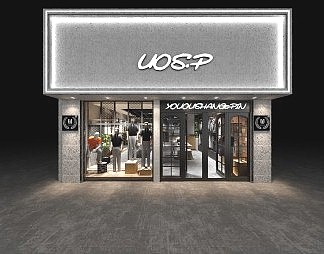 工业LOFT服装店3D模型下载