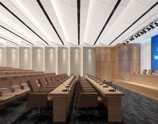 现代会议厅3D模型下载