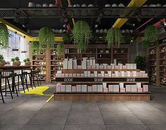 工业LOFT书店3D模型下载