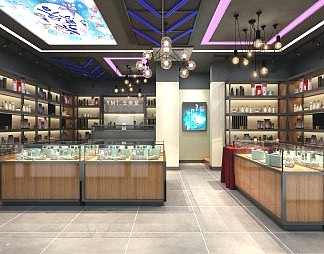 工业LOFT化妆品店3D模型下载