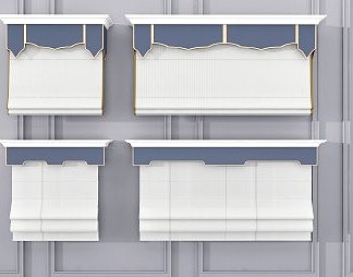 新中式罗马帘3D模型下载