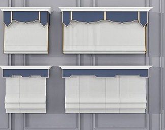 新中式罗马帘3D模型下载