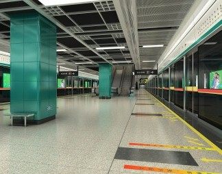 现代地铁站3D模型下载