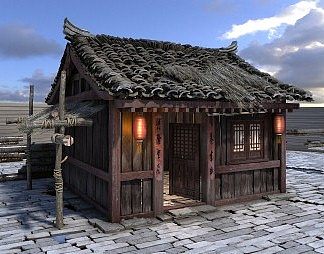 中式建筑3D模型下载