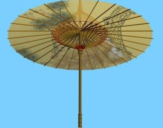 中式油纸伞3D模型下载