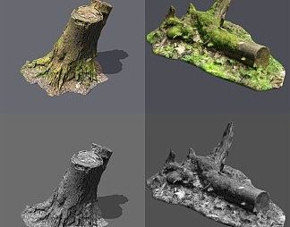 现代树干3D模型下载