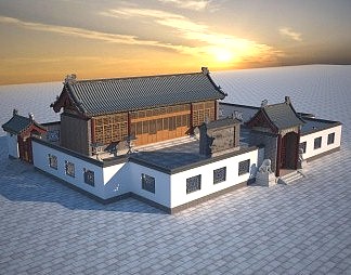 中式古建3D模型下载