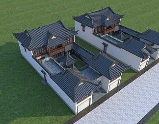 中式古建3D模型下载