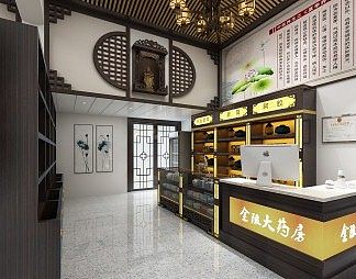 新中式药店3D模型下载