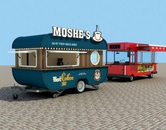 欧式快餐车3D模型下载