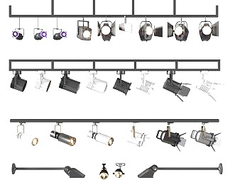 现代射灯3D模型下载