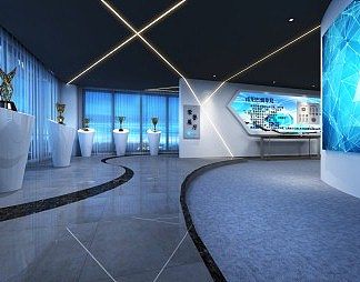 现代展厅3D模型下载