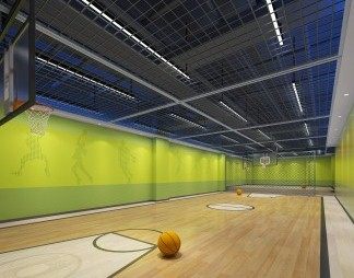 现代篮球馆3D模型下载