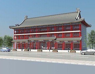 中式古建3D模型下载