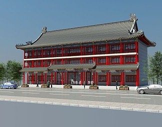 中式古建3D模型下载