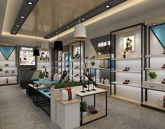 工业LOFT鞋店3D模型下载