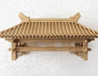中式屋檐3D模型下载